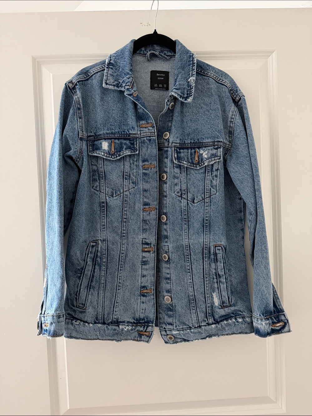 Bershka Light Blue Oversized Denim Jacket